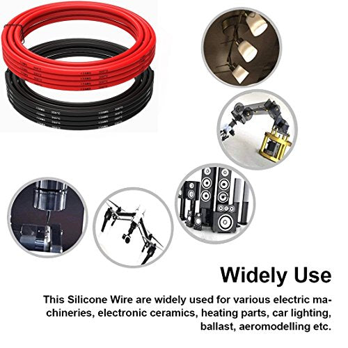 TUOFENG 18 AWG Silicone Wire 2 Conductor Parallel Wire (Black 66ft Red 66ft) Flexible Stranded Wire Electronic Hook up Wires - size: 18 AWG 2 Parallel Wire 66ft