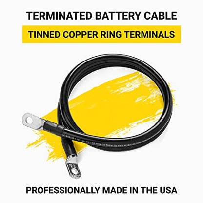 Spartan Power Black 8 Foot, Battery Cable, Negative Only 5/16" M8 Made in USA - color: 1/0 AWG-BLACK-5/16", size: 8-FT