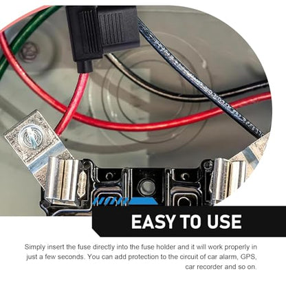2PCS Inline Fuse Holders, 16 AWG Car Gauge Inline Fuses, Waterproof Fuse Holder with Standard Blade Fuses for Automotive, Marine, Golf Cart Lighting, Electrical Circuits - color: blue