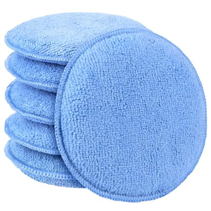 AIDEA Car Wax Applicator Pad, Microfiber Applicator Pad for Buffing & Detail Polishing, 12PK Round Foam Pads for Car Cleaning and Fine Polishing, 5 Inch