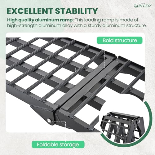 10ft Motorcycle Ramp 1500LBS Capacity, 120"x17.7" Black Truck Ramps, Loading Ramps for Pick Up Motorcycle, ATV, UTV, Dirt Bike, Lawn Mower, Golf Cart, Garden Tractor - size: W:17.7"