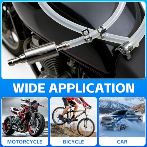 2 Sets Brake Bleeder Hose Kit with One-Way Valve&Metal Clamp | Air-Free Hydraulic Bleeding Tool for Car, Motorcycle&Clutch