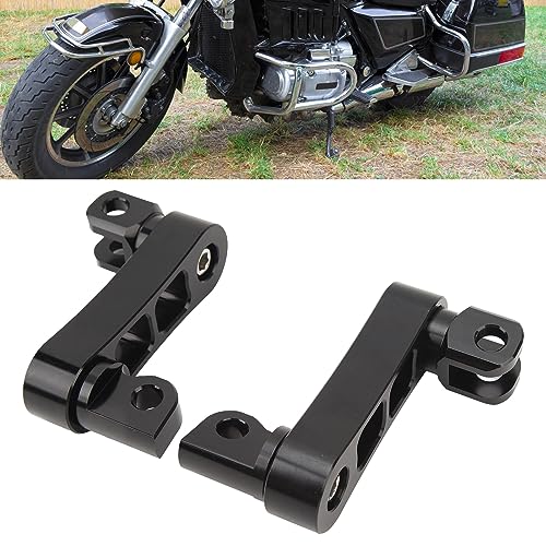 Foot Peg Highway Bracket for Motorcycles Adjustable 360 Degree Rotation Foot Peg Extension Bracket Compatible with Male Mount - color: Black