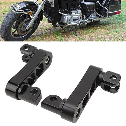 Foot Peg Highway Bracket for Motorcycles Adjustable 360 Degree Rotation Foot Peg Extension Bracket Compatible with Male Mount - color: Black