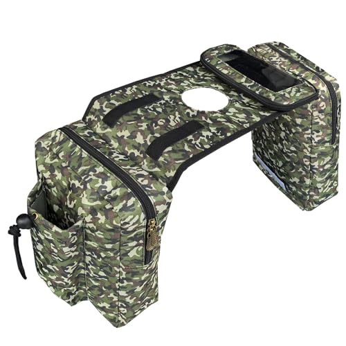 ATV Tank Bag Saddle Bag Waterproof Motorcycle Bag Compatible with Snowmobile Sportsman Scrambler FourTrax Grizzly UTV Hanging Storage Bag Camo Green - color: Camo Green