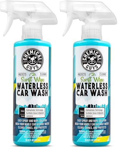 Chemical Guys CWS20916 Swift Wipe Sprayable Waterless Car Wash, Easily Clean - Just Spray & Wipe, Safe for Cars, Trucks, Motorcycles, RVs & More, 16 fl oz (Pack of 2) - size: 16 Fl Oz (Pack of 2), style: 16 oz (Pack of 1)