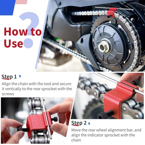 Chain alignment tool, aluminum alloy motorcycle chain alignment tool, chain adjustment tool