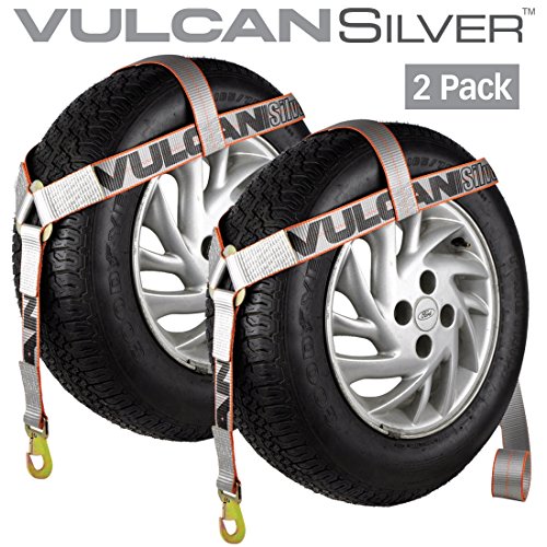 VULCAN Wheel Lift Harnesses with Snap Hooks - Bonnet Style - 2 Pack- Silver Series - 1,600 Pound Safe Working Load - size: Silver Series