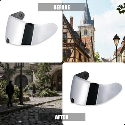 R420 Visor Shield Repalcement, UV Protection Outer Face Helmet Shield Compatible with R420 Motorcycle Accessories (Chrome Silver) - color: Chrome Silver