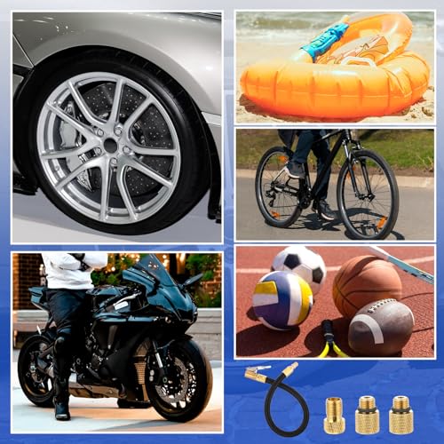 12'' Tire Inflator Hose Replacement, Tire Inflator Adapter with Presta Valve, Hose Connector for Air Compressor, High-Pressure Tube Car Motorcycle Maintenance Accessories