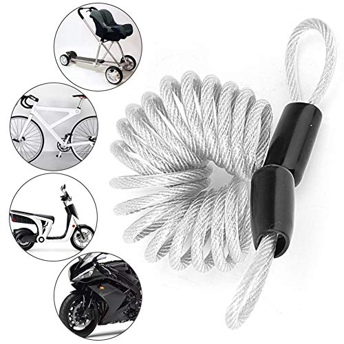 Security Reminder Cable, Anti Theft Steel Wire Lock Security Spring Wire Lock Security Steel Wire Spring Reminder Rope for Luggage Helmet