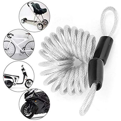 Security Reminder Cable, Anti Theft Steel Wire Lock Security Spring Wire Lock Security Steel Wire Spring Reminder Rope for Luggage Helmet