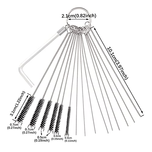 Road Passion Set of 1 Carburetor Carbon Dirt Jet Remove Cleaner 9 Cleaning Needles + 6 Nylon Brushes Tool Kit +1 Throttle Wrench Kit for Motorcycle ATV Moped Welder Carb Chainsaw Spray Guns Torch Tips