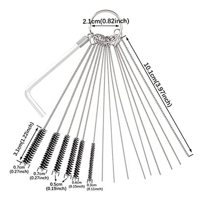 Road Passion Set of 1 Carburetor Carbon Dirt Jet Remove Cleaner 9 Cleaning Needles + 6 Nylon Brushes Tool Kit +1 Throttle Wrench Kit for Motorcycle ATV Moped Welder Carb Chainsaw Spray Guns Torch Tips