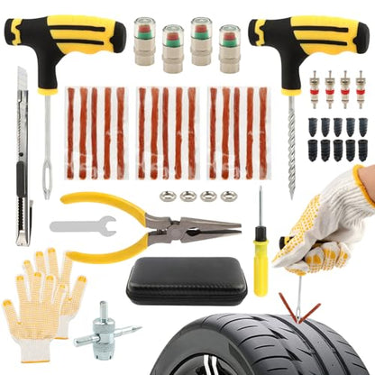 48 Pack Tire Plug Kit, Universal Tire Repair Kit for Flat Ti-re Puncture Repair, Suitable for Autos, Cars, Motorcycles, Trucks, RVs, etc.(Color:As Shown)