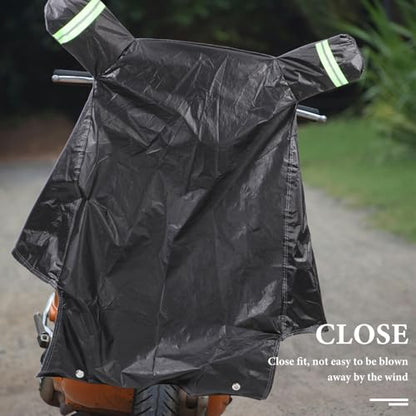 Motorcycle Cover XL Black Thickened Waterproof Outdoor Bike Protector Full Weather UV Rain Sunshade Shelter with Dual Ear Design