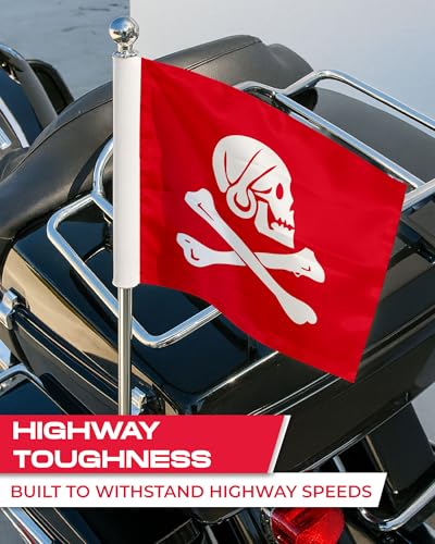 AGAS Henry Every Pirate Motorcycle Flag 6x9 inch - Double-Sided Printed 2-Ply Durable Knitted Polyester - 0.75 inch Sleeve- Fits on 3/8" Mount Pole - color: Henry Every