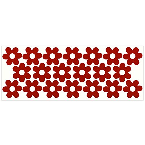 LiteMark Reflective Petal Flower Power Vinyl Stickers, Great for Laptop, Phone, Helmets, Bicycles - Red, Pack of 20 Pcs - color: Red