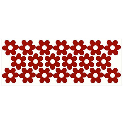 LiteMark Reflective Petal Flower Power Vinyl Stickers, Great for Laptop, Phone, Helmets, Bicycles - Red, Pack of 20 Pcs - color: Red