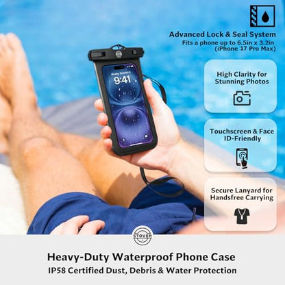 STOVER 5/10/25/30/40/55L Waterproof Dry Bag- Roll-Top Backpack w/Phone Case- Kayaking, Hiking, Camping, Boating- Men/Women - color: 10l Pink, size: 10L