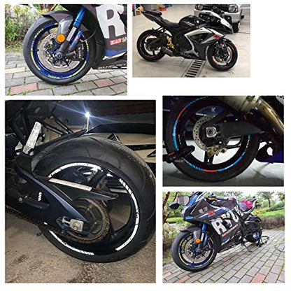 For Yamaha MT09 MT-09 Motorcycles Accessories Thick Edge Outer Front and Rear Rim Wheel Reflective Decal Sticker Magnet Strip Tape (B Blue,12) - color: B Blue