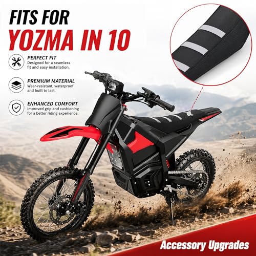 Seat Cover for Yozma IN10,White Stripe Non-Slip Motorcycle Cushion Cover for Electric Dirt Bike Ebike Yozma in 10-White - color: White