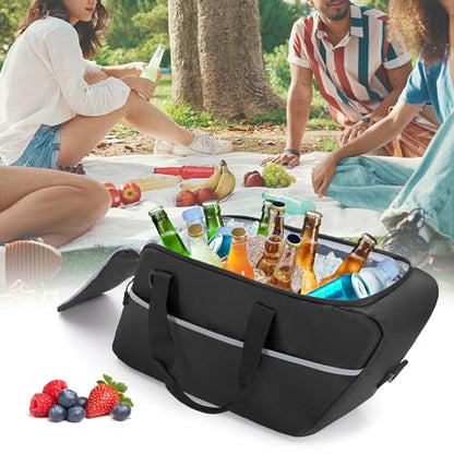 HODRANT Leakproof Motorcycle Saddlebag Cooler Bag, Insulated Saddle Bag Insert Cooler Compatible with Harley Davidson 1993-2022 Touring Hard Saddlebag, Waterproof Motorcycle Beverage Cooler Bag, 1 Bag