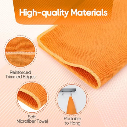 2PCS Clay Towel Auto Detailing, Clay Bar Towel Cloth Auto Detailing for Car (12 x 12 in) (Orange) - color: Orange