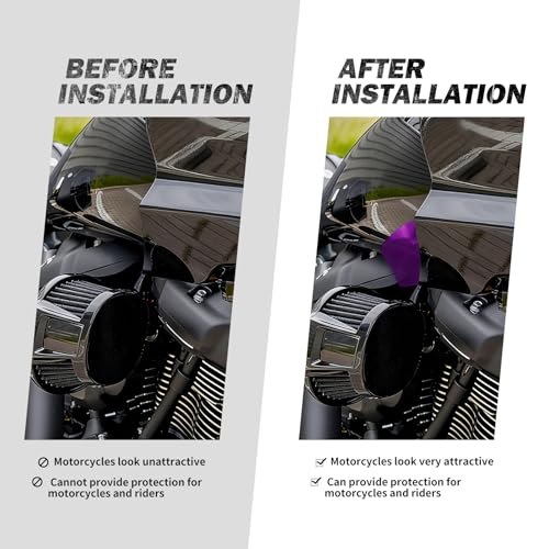 Motorcycle PC ST Headlight Fairing Air Deflector Side Wing Windshield Kit Fit for Harley Softail Low Rider ST 2022-up Purple - color: Purple