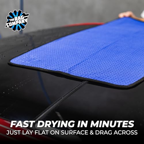 The Rag Company Dry Me A River, Professional Korean 70/30 Blend Microfiber Waffle-Weave Drying & Detailing Towels, Soft Suede Edges, 390 GSM, 20x40 Inches, Royal Blue, 2-Pack - color: Royal Blue, size: 20in x 40in