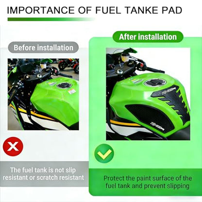 5PCS Motorcycle Fuel Tank Pad Sticker Protector Anti Slip Tank Grip Sticker Compatible with Ninja ZX 6R ZX-6R ZX636 2013-2024 2025 2026 ZX6R Accessories Side Decals Stickers
