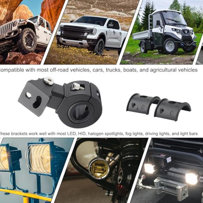 Motorcycle Mounting Bracket Kit 18-32mm Horizontal Bull Bar Mounting Bracket,Adjustable Headlight Fog Light Mounting Holder, Universal Spotlight Bracket - 2set - style: 18-32mm