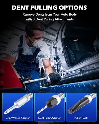 Orion Motor Tech 9-Way Slide Hammer Puller Set, Front Wheel Hub Bearing Remover & Rear Wheel Axle Hub Dent Shaft Puller Tool Kit - color: blue case