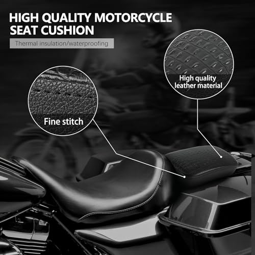 Motorcycle Pillion Passenger Pad Seat, Black Leather Pillion Pad w/ 8 Suction Cup Rear Passenger Seat Compatible with Harley Custom Bikes and More - size: Black Crocodile