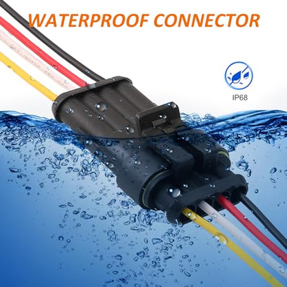 Connector Waterproof, 18 AWG Automotive Electrical Connectors Male and Female Way with Heat Shrink Tubing for Car Truck Boat and Other Wire Connections (4pin 6 Kits) - size: 4pin 6 Kits