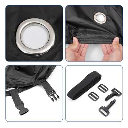 uxcell Motorcycle Cover Waterproof Half Cover Outdoor Motorbike Rain Cover Protector for Harley Dyna FXD FXDF Low Rider Super Wide Glide Fits 96" Black