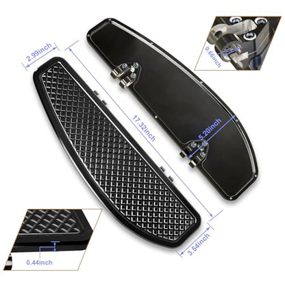 Stretched Anti-Slip Extended Stretched Driver Rider Foot board Floorboards for Harley Road King/Road Glide/Touring/Street Glide/Electra Glide/Ultra 1986-2023, Softail 1986-2017,Black - color: Driver Floor Board-Black