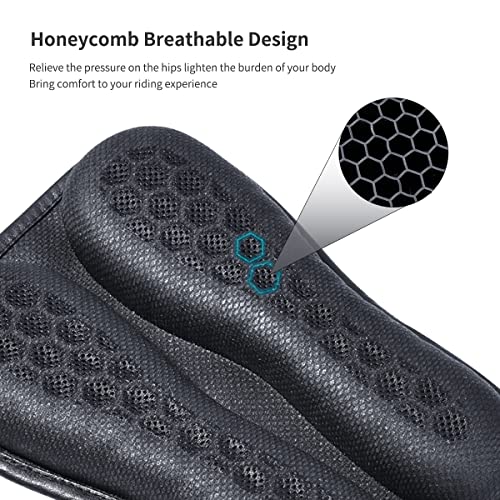 Foldable Motorcycle Seat Cushion,High Elasticity Gel 3D Honeycomb Comfortable Breathable Shock Absorption for Long Ride Seat Cover