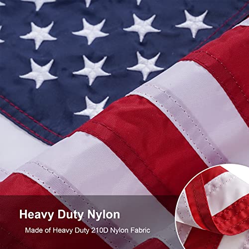 SYII American Flag 12x18 Inches, Embroidery 50 Stars Ensign Nautical US Boat Flags with 2 Brass Grommets, Heavy Duty Nylon Outdoor Banner for Marine Yacht UTV - color: 12x18 American Flag