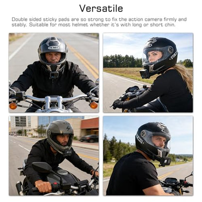 GEPULY Windslayer Helmet Chin Mount for Vlogger Motorcycle Camera Mount | Wind Foam For Hero13-9 Cuts Noise,Extension Adapter Adjusts POV,Bendable Fits Any Full-Face Helmet,High-Speed Recording Ready