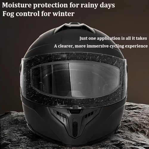 4 PCS Large Anti-Fog Film & Rainproof Film for Motorcycle Helmet Visor for Sena Outstar S Phantom Impulse OutForce, Ultra HD Helmet Shield Films, Clear Anti Fog Patch, Anti-Steaming
