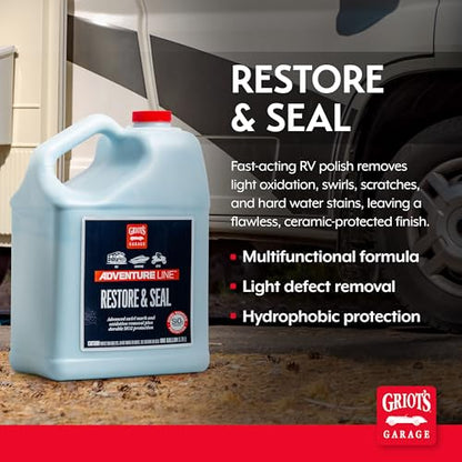 Griot's Garage Adventure Line Restore and Seal, Auto Detailing and Polishing for RVs, Campers, Boats, ATVs, Motorcycles, Works on Paint, Chrome, Steel and More, 10888, One Gallon - size: 128 Fl Oz (Pack of 1)