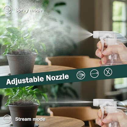 Spray Bottles Plastic Spray Bottle for Hair Mist/Stream Heavy Duty Empty Spray Bottles for Cleaning Solutions, Plants, Cooking (16.9oz-Clear+nozzle) - color: 16.9oz-Clear+nozzle
