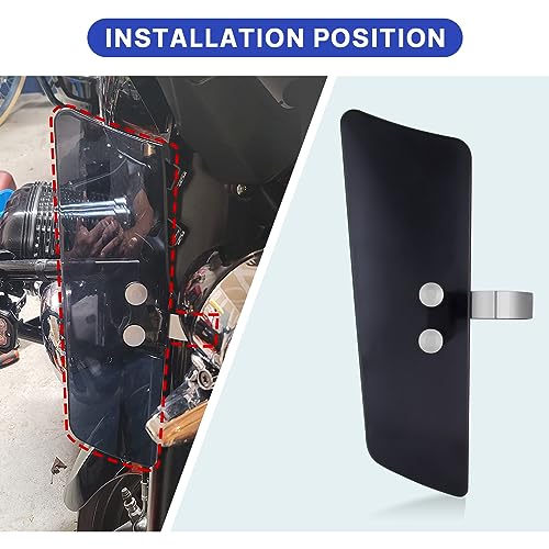 Leg Wind Deflector, PSLER Motorcycle Front Fork Wind Deflectors with Brackets for VT1100C2 Shadow Sabre, VN1500D Vulcan Classic, VL1500 Boulevard, XV1600 Road Star Classic, Smoke