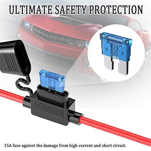 3-Pack 6FT 16AWG SAE to O Ring Terminal Harness, Battery Quick Disconnect Cable with 10A Fuse, 12V 24V Waterproof Eyelet Connector for Motorcycle, Car, Marine, Lawn Mower - color: 16AWG-6FT-3PCS