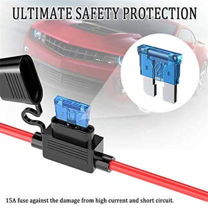3-Pack 6FT 16AWG SAE to O Ring Terminal Harness, Battery Quick Disconnect Cable with 10A Fuse, 12V 24V Waterproof Eyelet Connector for Motorcycle, Car, Marine, Lawn Mower - color: 16AWG-6FT-3PCS