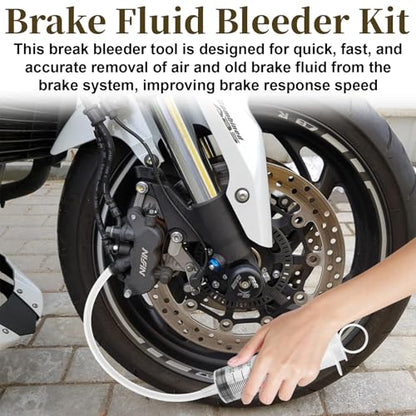 Sixzoo Motorcycle Brake Bleeder Kit, Hydraulic Disc Brake Bleeding Kit with 100ML Syringe 50cm Hose, Reverse Brakes Bleeder, Brakes Fluid Flush Kits for Motorcycle Cars Scooters Repair Maintenance