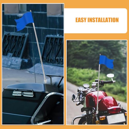 Levemolo Bike Flag Pole Kit Steel and Aluminum Alloy Adjustable Height 2pcs Secure Support, Telescopic Safety Flag Holder for Mountain Bike and Motorcycle Handlebar for Riding and Biking