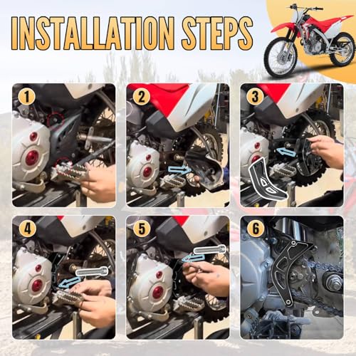 Canitu Black Front Sprocket Cover Guard,Motorcycle Aluminum Chain Guard Sprocket Engine Drive Cover Case Saver Protector Engine Case Protection for Honda CRF110 2013-2024 - color: Black