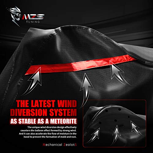 MZS Motorcycle Passenger Foot Pegs, 360° Roating Touring Floorboards + Motorcycle Cover Waterproof Outdoor, 420D All Season Weather Compatible with Dyna Electra Road Street Glide Road King Softail